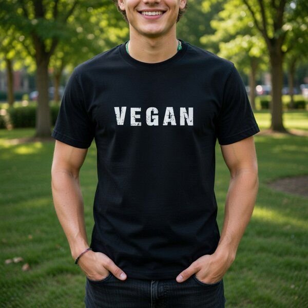 Shoezuu Vegan Shirt Motiv "Vegan" | Unisex T-Shirt aus Bio-Baumwolle