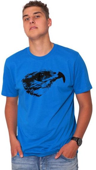 HANDGEDRUCKT "Falke" Männer T-Shirt reine Biobaumwolle (kbA)