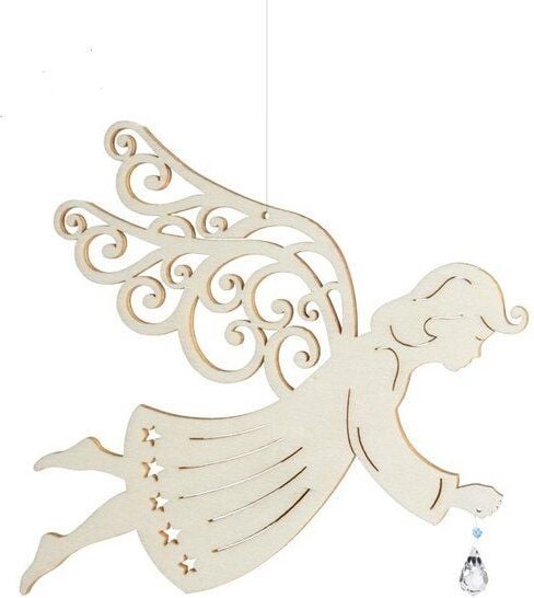 ReineNatur Engel – Fensterbild – Kristall – Weihnachten – Größe: H: 19 cm