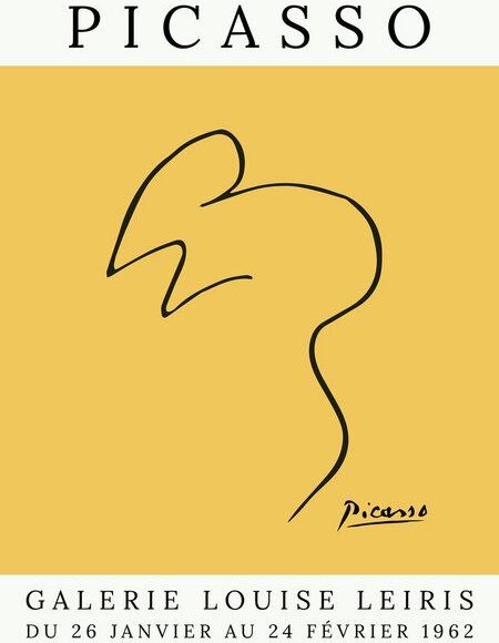 Photocircle Poster / Leinwandbild - Picasso Maus – gelb