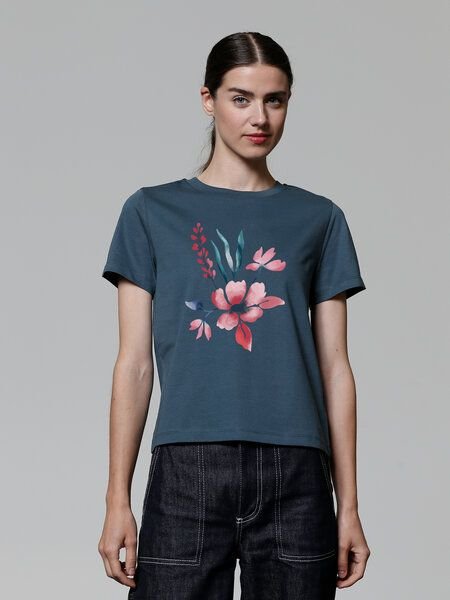 watapparel T-Shirt Frauen Blume in Wasserfarbe 01