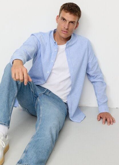 Herren Hemd aus Bio-Baumwoll-Leinen Mix - YEW STRIPES - recolution