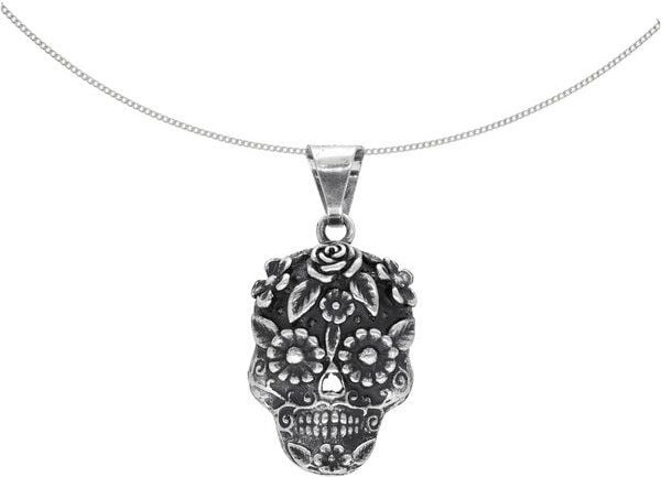 pakilia Silber Kette Rosen Totenkopf Fair-Trade und handmade