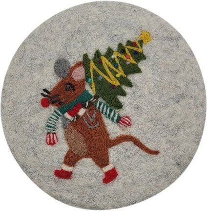 Frida Feeling Filzuntersetzer rund mit verschiedenen Weihnachtsmotiven