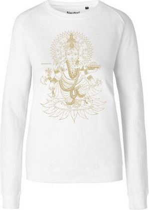 Peaces.bio - handbedruckte Biomode Bio Damen-Sweatshirt Ganesha