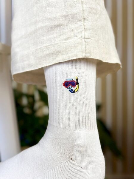 Purewater Taucherbrille | Bio Baumwoll Socken | Bestickt