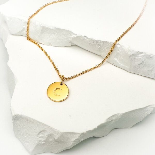 MOANINA Kette Buchstabe Initialen Gold - 925 Silber/18k Gold Vermeil - 3 Längen