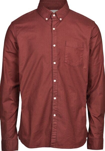 KnowledgeCotton Apparel Hemd - Stretched oxford shirt - Decadent Chokolade