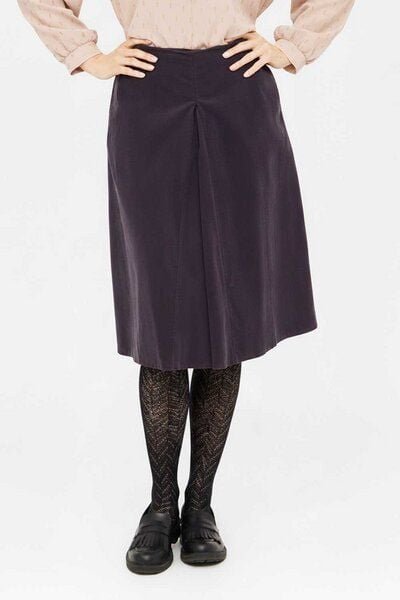 WiDDA berlin Cordrock PLEAT Grau aus Feincord