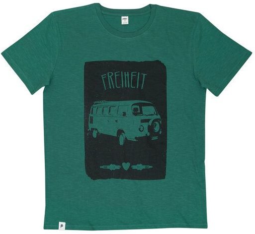 päfjes Bus Freiheit Vanlife - Fair gehandeltes Männer T-Shirt - Slub