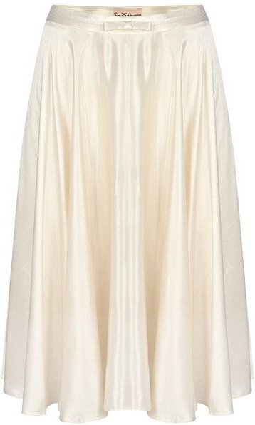 SinWeaver alternative fashion Brautrock knielang A-Linie schimmernd