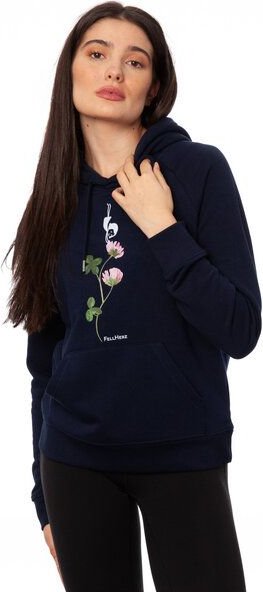 FellHerz Damen Hoodie Glücksklee navy, Bio Fair und Vegan