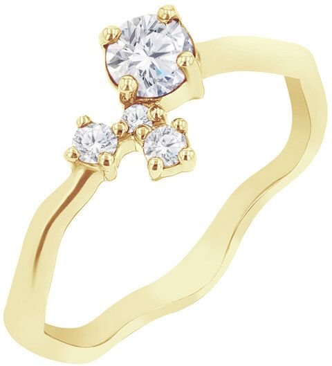 Thumbnail - Eppi Silberner Cluster Ring mit Moissanit und Lab Grown Diamanten Roche
