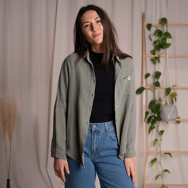 Vresh Clothing Vyllin - Musselin Hemd aus Biobaumwolle