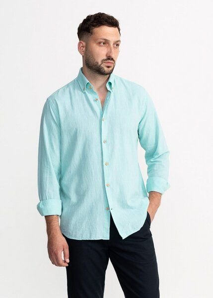 De IONESCU „Godeanu“ Leinenhemd aus französischem Leinen & Bio-Baumwolle