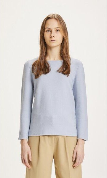 KnowledgeCotton Apparel Strickpullover Myrthe mit U-Boot Ausschnitt - aus Biobaumwolle