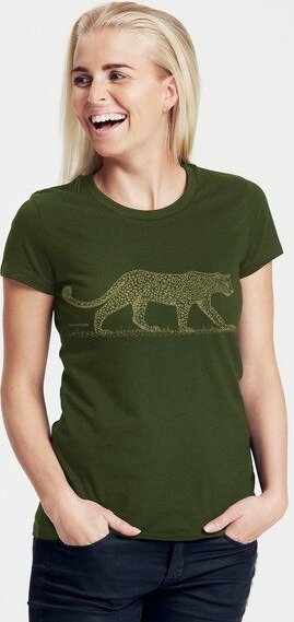 Peaces.bio - handbedruckte Biomode Bio-Damen-T-Shirt "Leopard"