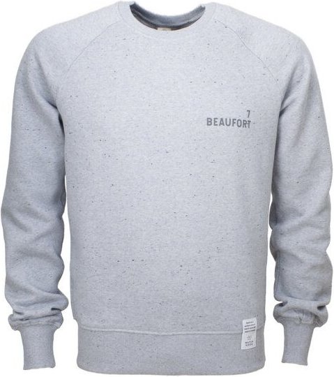 Waterkoog 7 BEAUFORT/ Sweatshirt, grau meliert, schwarzer Print, Biobaumwolle
