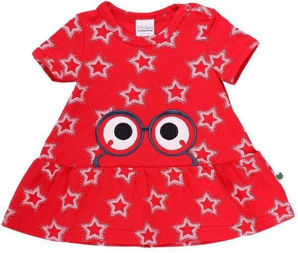 Fred's World by Green Cotton "Green Cotton" Kleid rot mit Sternen