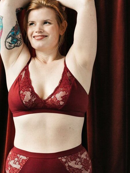 erlich textil Alisa bügelloses Bustier mit Spitze aus weichem Modal, made in Europe