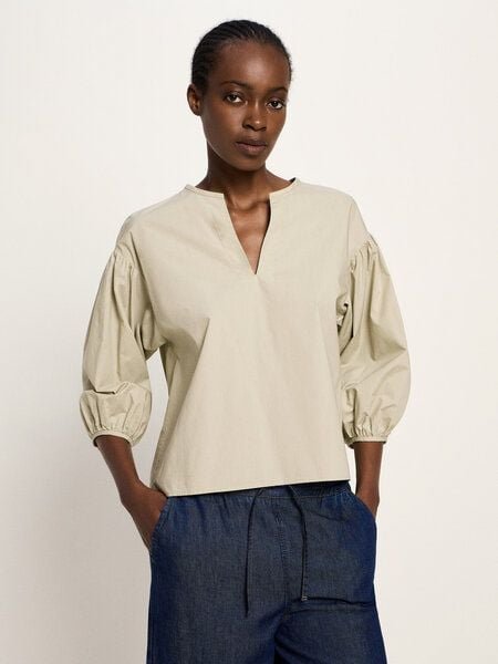 LANIUS Bluse mit Kräuseln (GOTS) aus Bio-Baumwolle