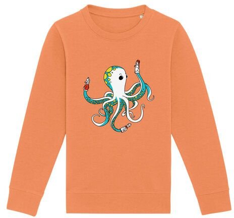 Spangeltangel Kinder-Sweatshirt "Oktopus", bedruckt,