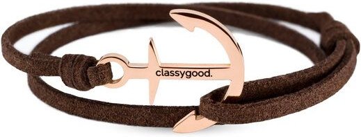 Thumbnail - Classygood. Anker Armband Edelstahl - Rosègold - Alcantara-Leder Band