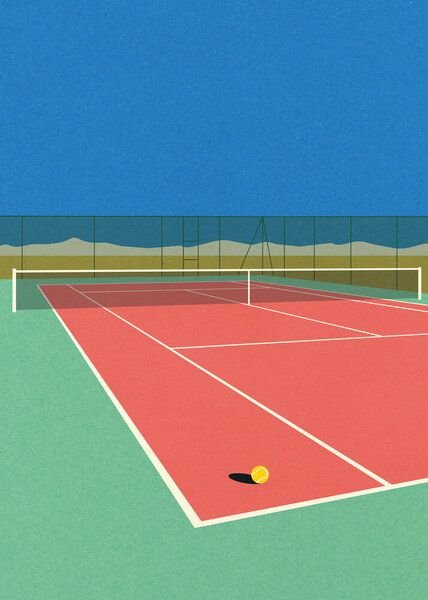 Photocircle Poster / Leinwandbild - Tennis Court In The Desert