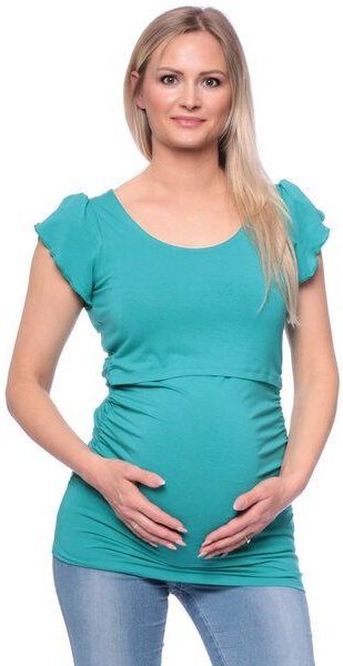 Milchshake 102 BASIC Umstands- und Stillshirt seitlich gerafft mit Schmetterlingsärmeln