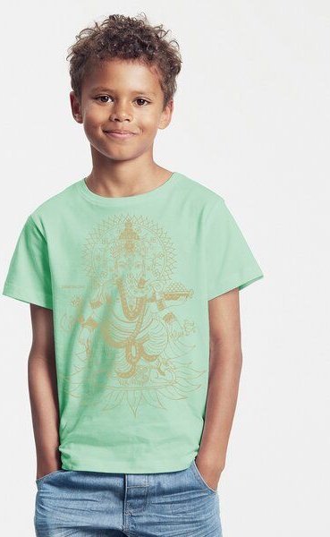 Peaces.bio - handbedruckte Biomode Bio-Kinder T-Shirt Ganesha