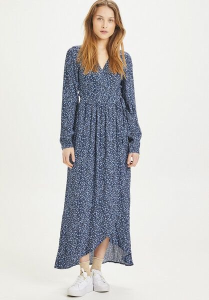 KnowledgeCotton Apparel Maxi Kleid - ORCHID Flower Print Wrap Dress - aus EcoVero