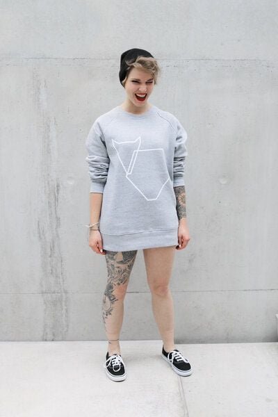 Pullover Grafikherz Unisex hellgrau VEROIKON