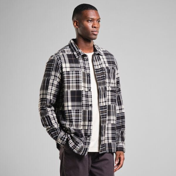 Thumbnail - DEDICATED Hemd Rute Flannel Patchwork - Black