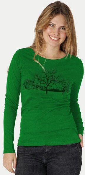 Peaces.bio - handbedruckte Biomode Damen Langarmshirt Landscape