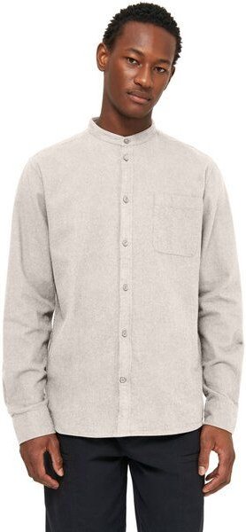 KnowledgeCotton Apparel Flanellhemd mit Stehkragen - Elder Regular Fit - aus Biobaumwolle