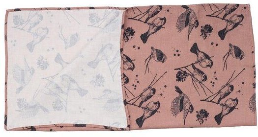 Kinder Dreieckstuch GOTS zertifiziert – Rosa mit Vogelmotiv, weich & saugfähig | von Walkiddy