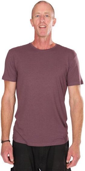 Thumbnail - Life-Tree Ecovero Shirt für Herren "Basic" Fern Green/Mulberry