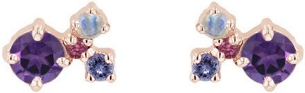 Eppi Silberne Cluster Ohrringe mit Amethysten und Edelsteinen Kerrie