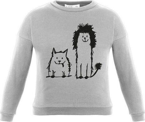 CORA happywear Kinder Sweater aus Bio-Baumwolle "Suli" | grau mit Druck