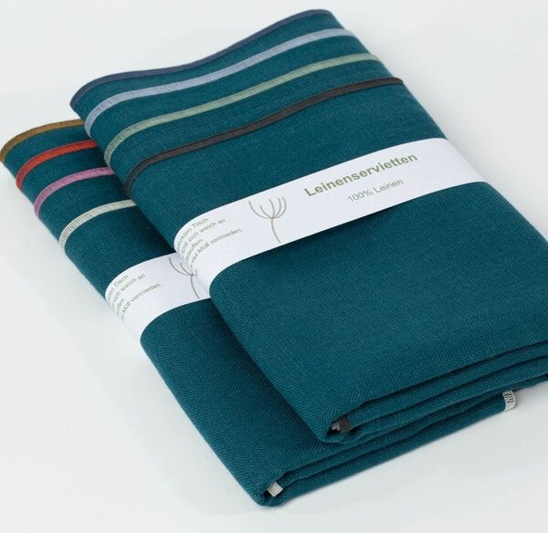 nahtur-design Leinenservietten 8er Set, 100% Leinen