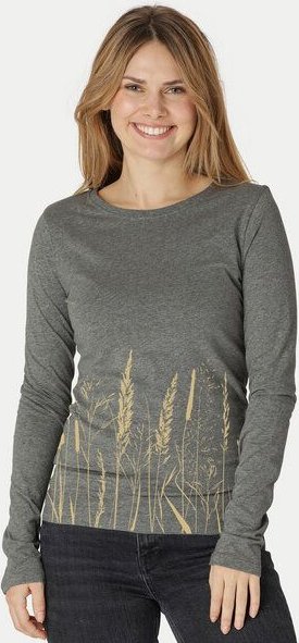 Peaces.bio - handbedruckte Biomode Bio-Damen-Langarmshirt Gräservielfalt
