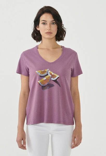 ORGANICATION T-Shirt aus Bio-Baumwolle mit Orangen-Print