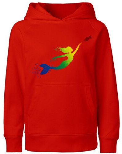 HANDGEDRUCKT "Meerjungfrau" Kinder-Hoody