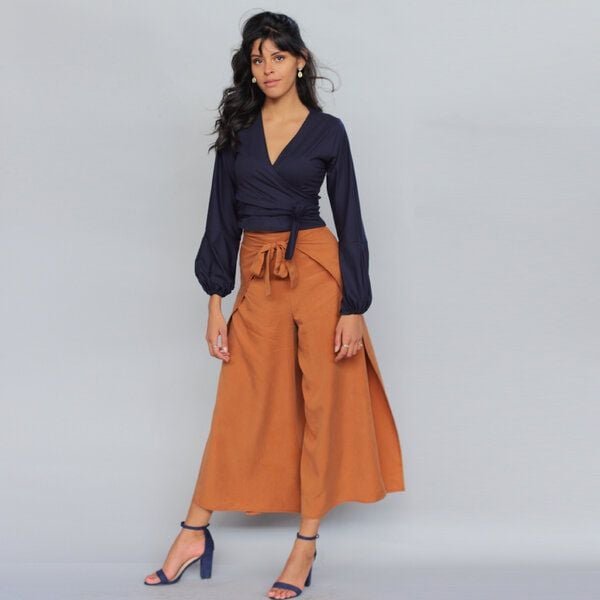 ManduTrap Tencel Wickelhose Leera in "cognac braun"