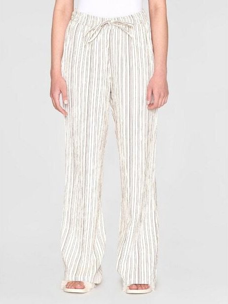 KnowledgeCotton Apparel Lange Hose STRIPED POSEY aus Bio-Baumwolle