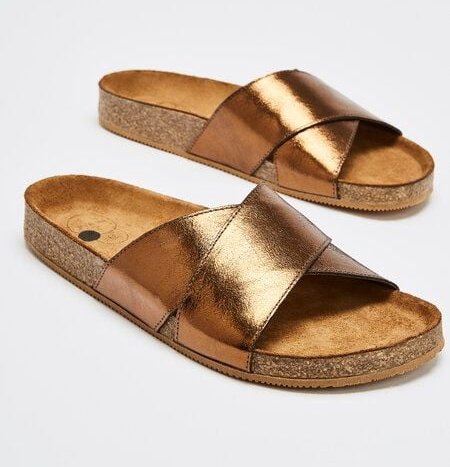 NINE TO FIVE #clota - bequeme Pantolette aus Bio-Leder mit Naturlatex-Fussbett und Kork