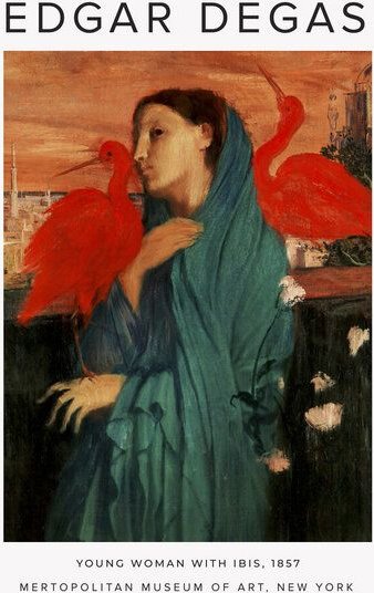Photocircle Poster / Leinwandbild - Ausstellungsposter: Junge Frau mit Ibis von Edgar Degas