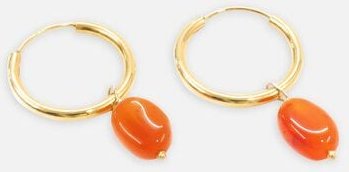 El Puente Creolen 925er Silber (1,76 g), Karneol, vergoldet, Ø 1,8 cm, L 3 cm