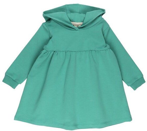 Kinder Kapuzenkleid GOTS zertifiziert – Grün, Langarm, weich & bequem | von Walkiddy
