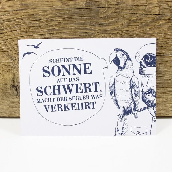 Bow & Hummingbird Postkarte "Käpt´ns Weisheit I"